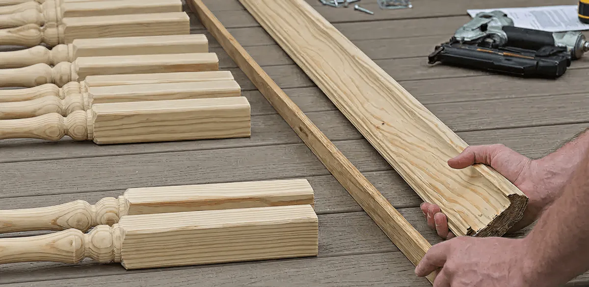 Handrail installation materials and wood components for stair rail work in Hollywood, FL